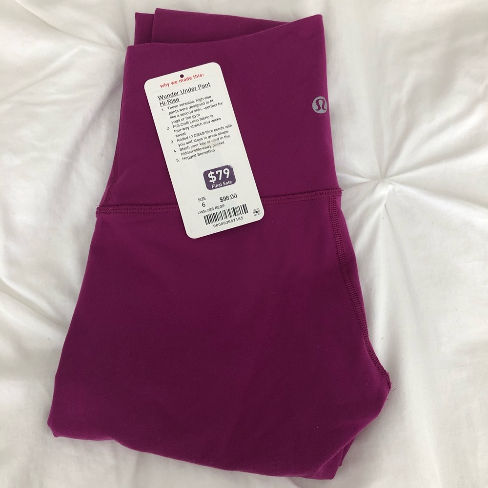 Lululemon Wunder Under Pant Hi-Rise, raspberry